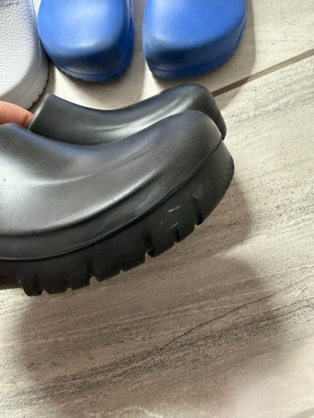 Birkenstock Women's Clogs in Black, White & Blue - Picture 3 of 10